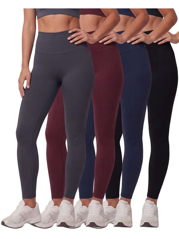 4 Pack: Women's Workout Athletic Leggings Yoga Pants Tummy Control High Waisted Running Gym Pilates Soft