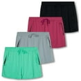 thumbnail image 1 of Real Essentials 4 Pack: Womens Active Athletic Performance Dry-Fit Shorts with Zipper Pockets (Available In Plus Size), 1 of 6