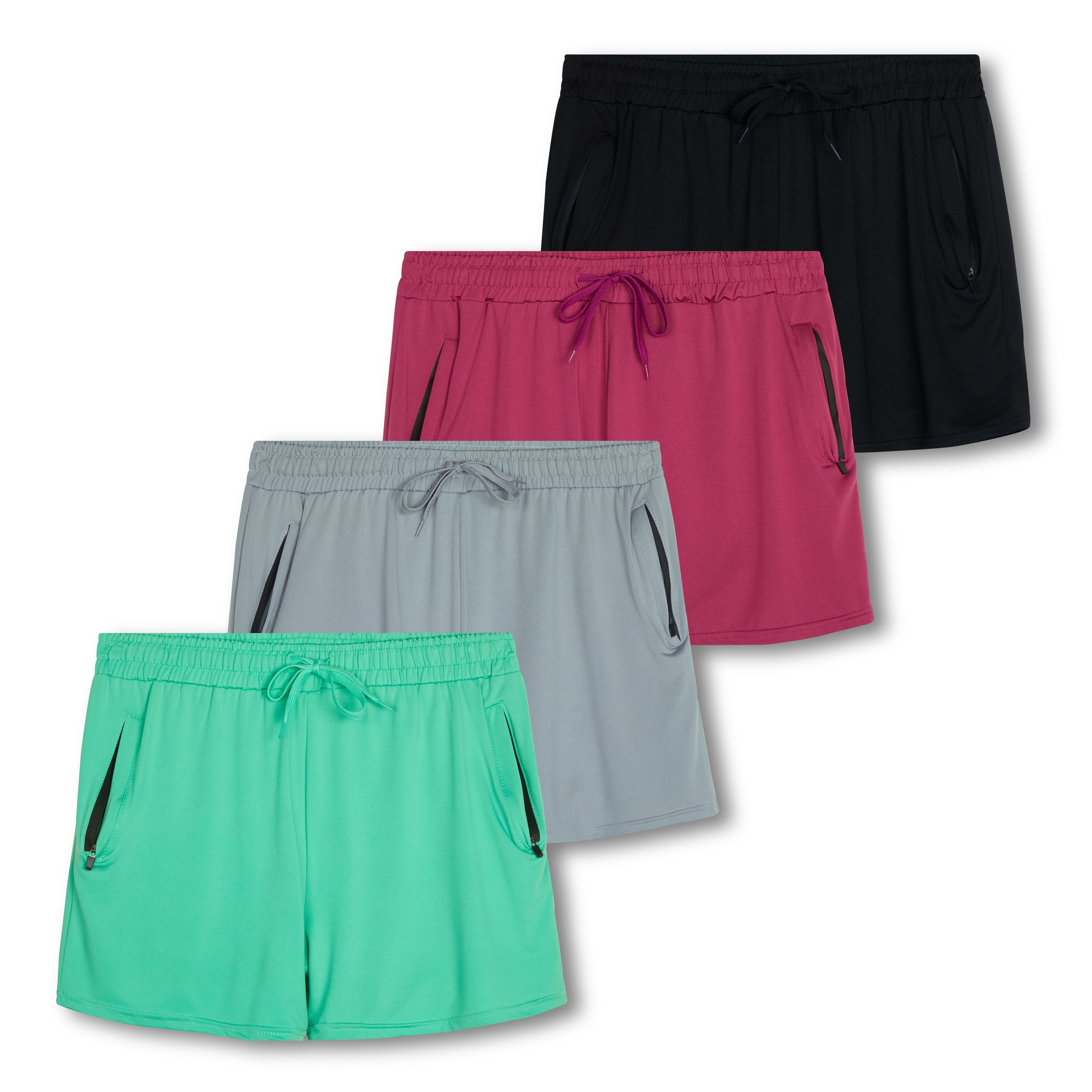 Real Essentials 4 Pack Womens Active Athletic Performance Dry Fit