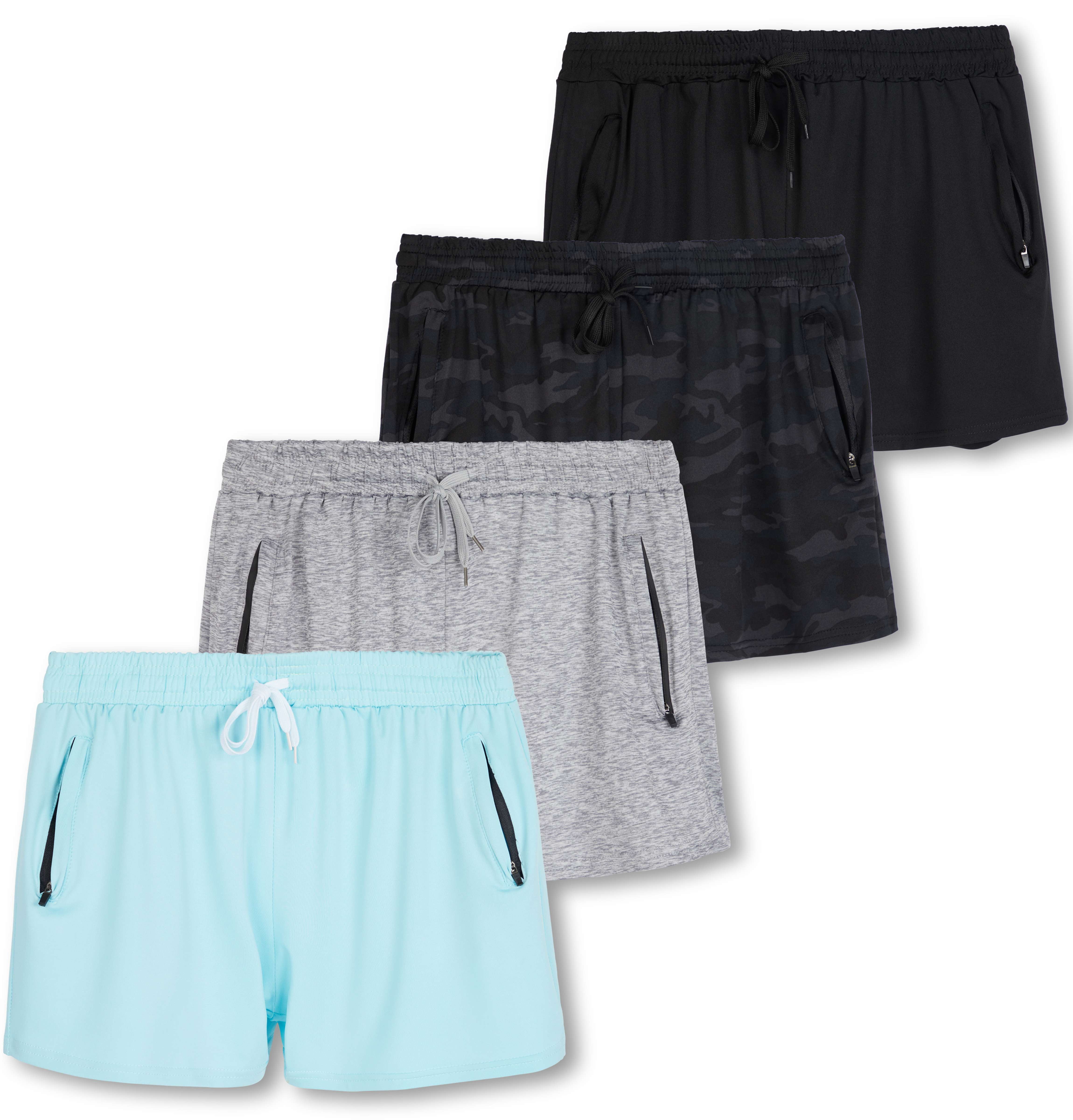 Real Essentials Workout Real Essentials 4 Pack: Womens Active Athletic Performance Dry-Fit ...