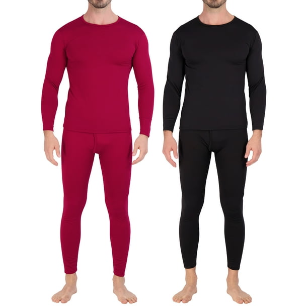 Real Essentials 4 Piece Men s Thermal Underwear Sets Long Sleeve Top Bottom Fleece Long Johns Available in Big Tall Walmart Business Supplies