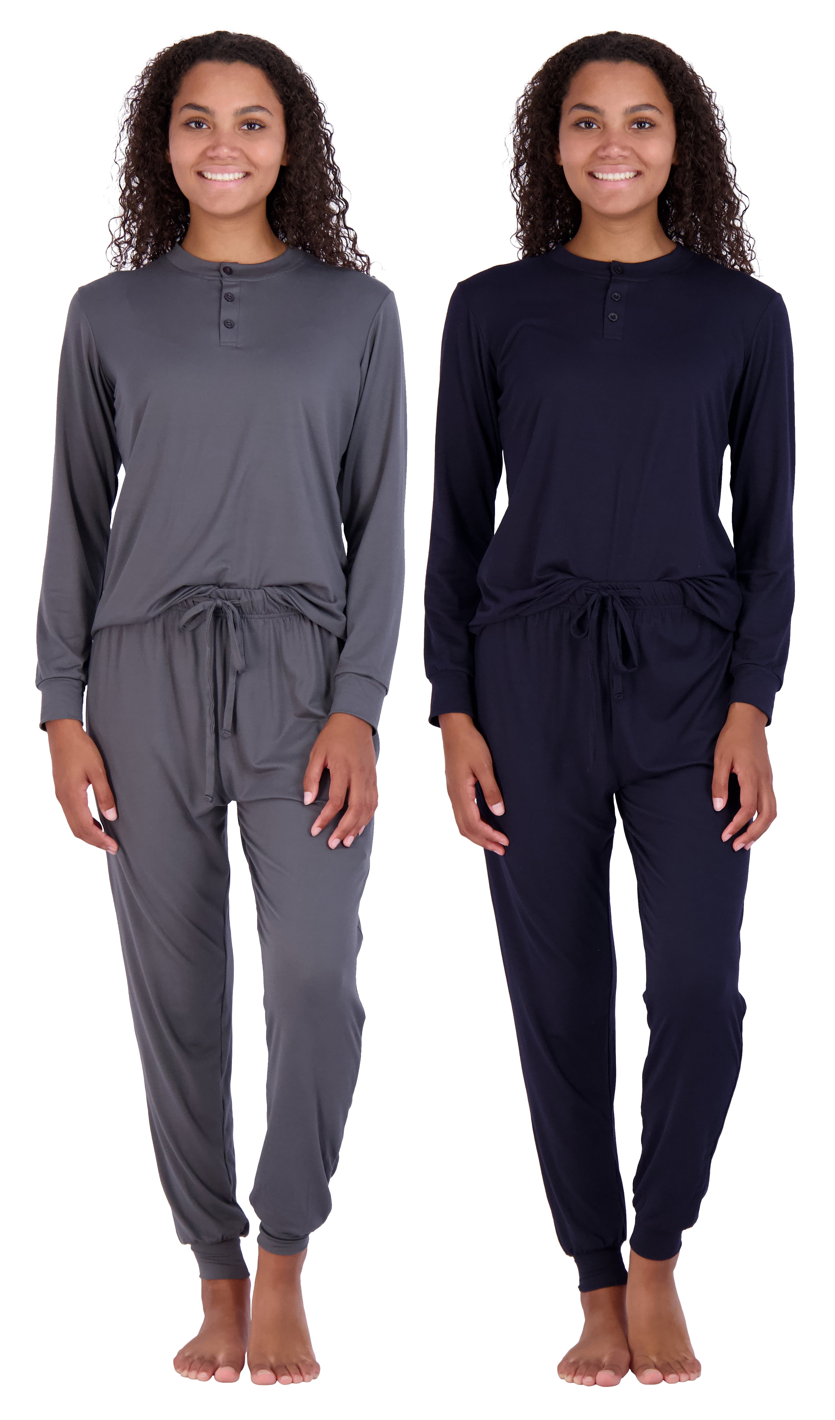 UNBOUND ESSENTIALS GIRLS FLEECE SWEATSHIRT JOGGER SET - NAVY