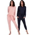 thumbnail image 1 of Real Essentials 4 Piece: Women's Long Sleeve Pullover Hoodie Henley Sweatshirt & Jogger Set- Athletic Lounge Sweatsuit, 1 of 7