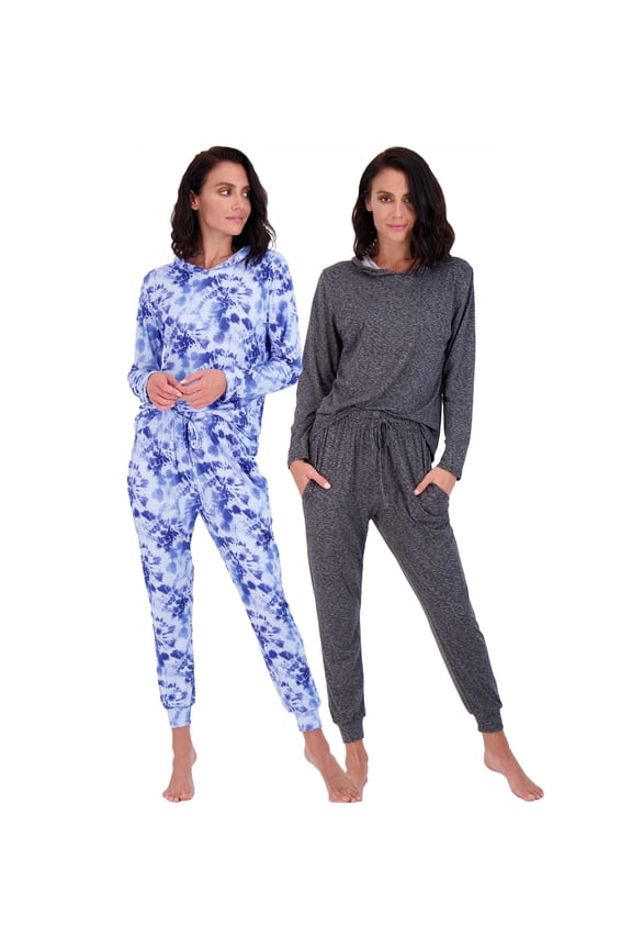 4 Piece: Women's Long Sleeve Pullover Hoodie Henley Sweatshirt & Jogger Set- Athletic Lounge Sweatsuit
