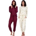 thumbnail image 1 of Real Essentials 4 Piece: Women's Long Sleeve Pullover Hoodie Henley Sweatshirt & Jogger Set- Athletic Lounge Sweatsuit, 1 of 7