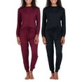 thumbnail image 1 of Real Essentials 4 Piece: Women's Long Sleeve Pullover Hoodie Henley Sweatshirt & Jogger Set- Athletic Lounge Sweatsuit, 1 of 5