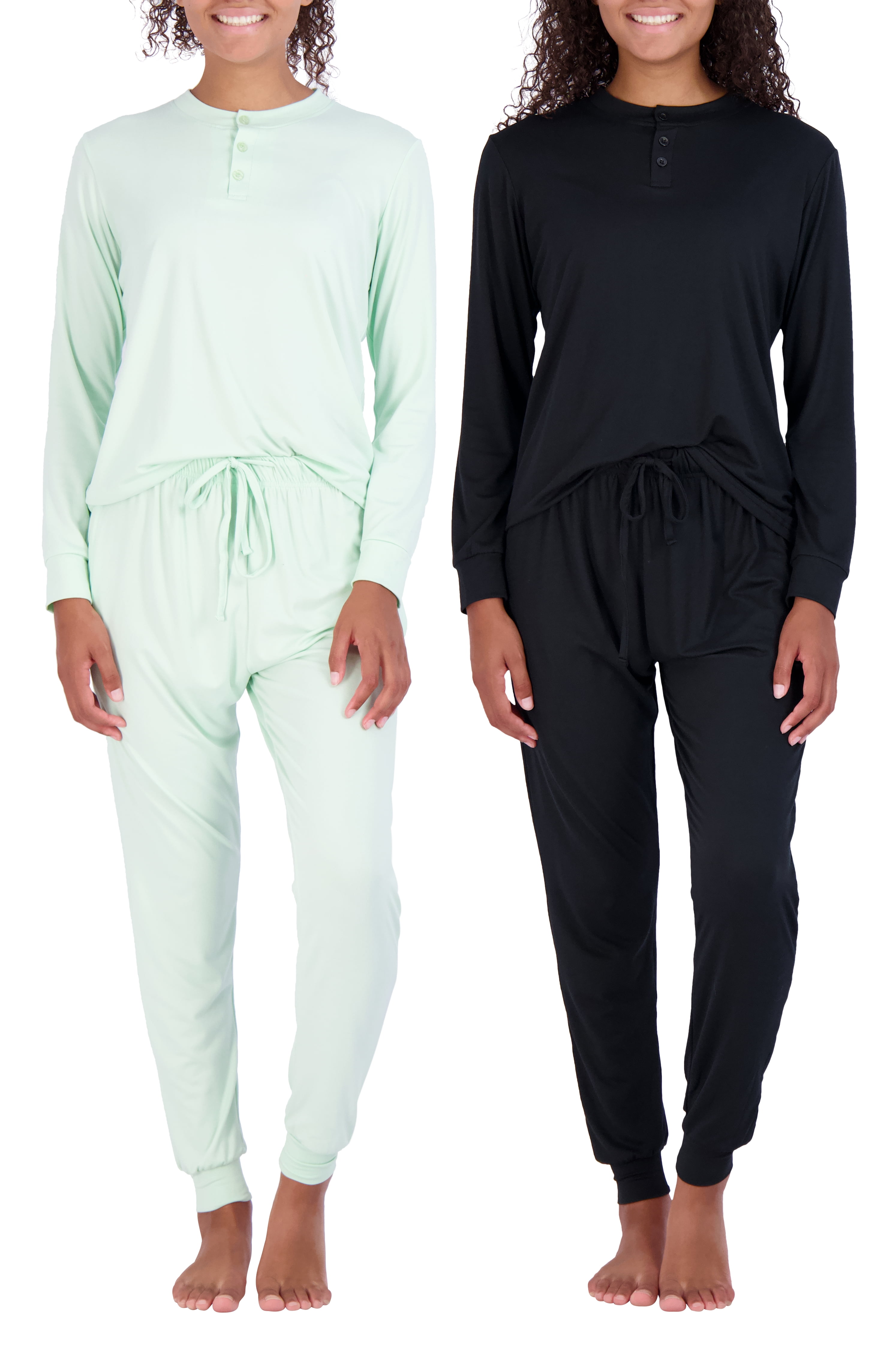 Real Essentials 4 Piece Women s Long Sleeve Pullover Hoodie Henley Sweatshirt Jogger Set Athletic Lounge Sweatsuit Walmart Business Supplies