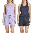 thumbnail image 1 of Real Essentials 4 Piece: Women's Super-Soft Tank Top and Short Pajama Set - Loungewear Sleepwear (Available in Plus Size), 1 of 6