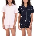 thumbnail image 1 of Real Essentials 4 Piece: Womens Long & Short Sleeve Button Down Pajama Set - Ultra Soft (Available In Plus Size), 1 of 7