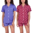 thumbnail image 1 of Real Essentials 4 Piece: Womens Long & Short Sleeve Button Down Pajama Set - Ultra Soft (Available In Plus Size), 1 of 7