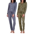 thumbnail image 1 of Real Essentials 4 Piece: Womens Long & Short Sleeve Button Down Pajama Set - Ultra Soft (Available In Plus Size), 1 of 6