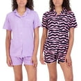 thumbnail image 1 of Real Essentials 4 Piece: Womens Long & Short Sleeve Button Down Pajama Set - Ultra Soft (Available In Plus Size), 1 of 7