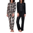 thumbnail image 1 of Real Essentials 4 Piece: Womens Long & Short Sleeve Button Down Pajama Set - Ultra Soft (Available In Plus Size), 1 of 6