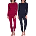 thumbnail image 1 of Real Essentials 4 Piece: Womens Thermal Underwear Set - Thermal Underwear for Women Fleece Lined Top & Bottom Long Johns, 1 of 5