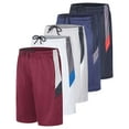 thumbnail image 1 of Real Essentials 5 Pack: Boys' Athletic Basketball Shorts with Pockets - Youth Activewear (Ages 4-18), 1 of 7