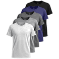 thumbnail image 1 of Real Essentials 5 Pack: Boys Breeze Tech Dry-Fit Short Sleeve Athletic T Shirt Active Workout Gym Kids Youth, 1 of 6