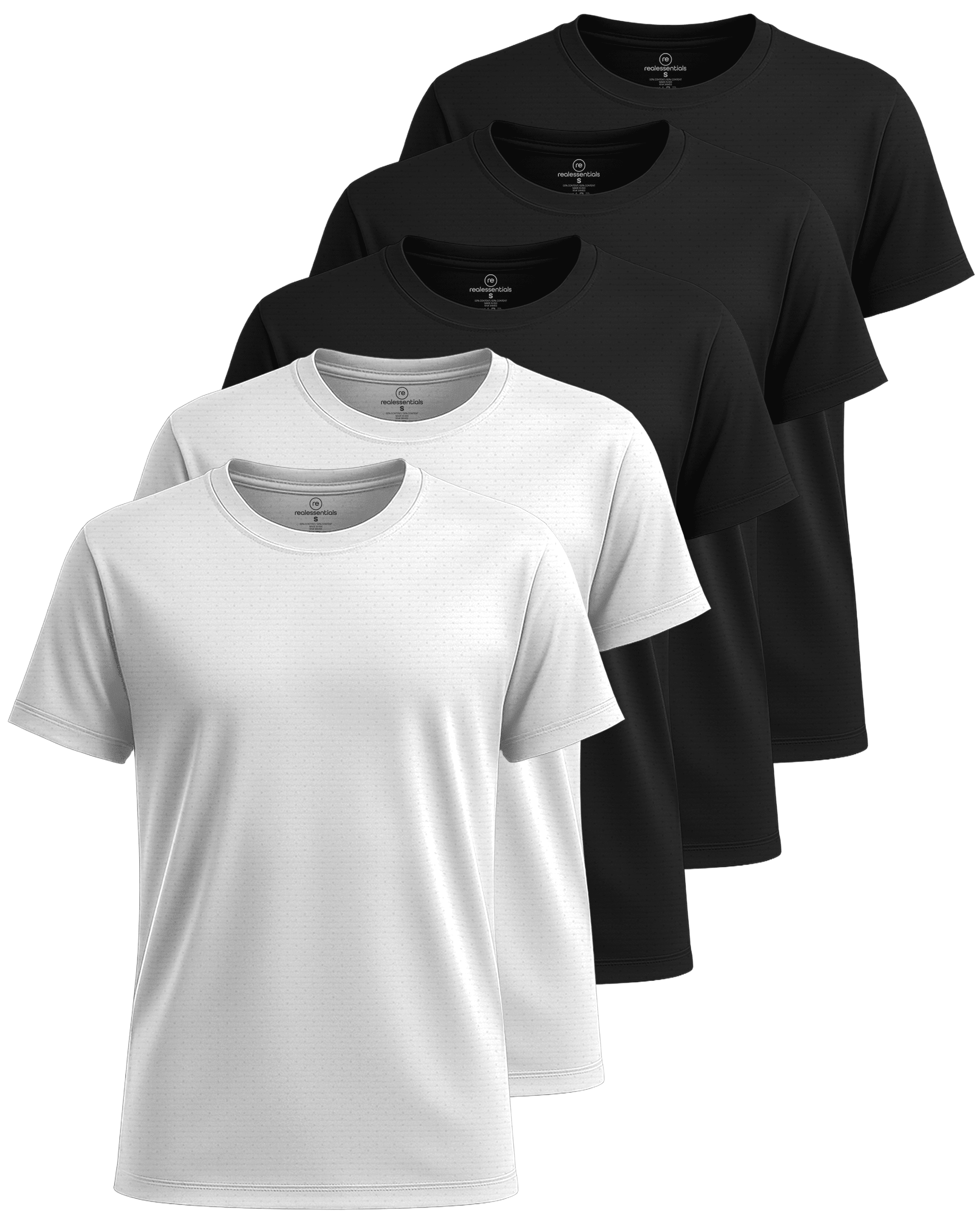 Real Essentials Workout Real Essentials 5 Pack: Boys Breeze Tech Dry-Fit Short Sleeve Athletic ...