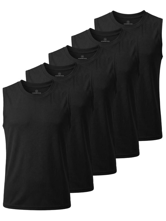 5 Pack: Boys Mesh Active Tank Tops Athletic Workout Sleeveless Muscle Basketball Sports Dry Fit Teen
