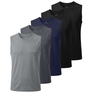 Real Essentials 5 Pack: Boys Mesh Active Tank Tops Athletic Workout Sleeveless Muscle Basketball Sports Dry Fit Teen