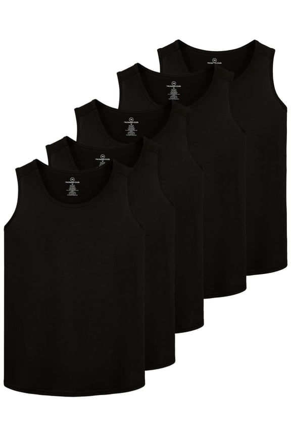 5 Pack: Dry-Fit Muscle Tank Tops Sleeveless Shirts Workout Tees Athletic Running Tees (Big & Tall Available)