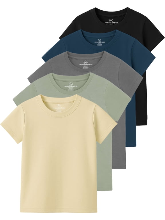5 Pack: Girls' Cotton Short Sleeve Crew Neck T-Shirt - Athletic Tee Shirt for Teens Kids Youth (Ages 4-16)