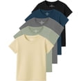 thumbnail image 1 of Real Essentials 5 Pack: Girls' Cotton Short Sleeve Crew Neck T-Shirt - Athletic Tee Shirt for Teens Kids Youth (Ages 4-16), 1 of 5