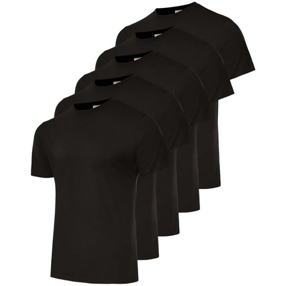 Real Essentials 5 Pack: Men’s 100% Cotton Casual T-Shirts Plain Jersey Shirts Fashion Tees (Big & Tall Available)