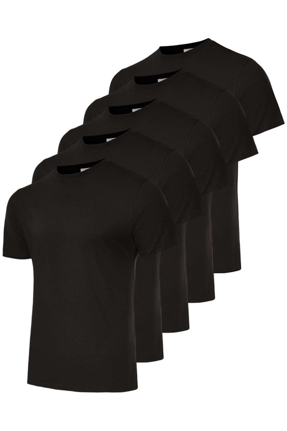 5 Pack: Men’s 100% Cotton Casual T-Shirts Plain Jersey Shirts Fashion Tees (Big & Tall Available)