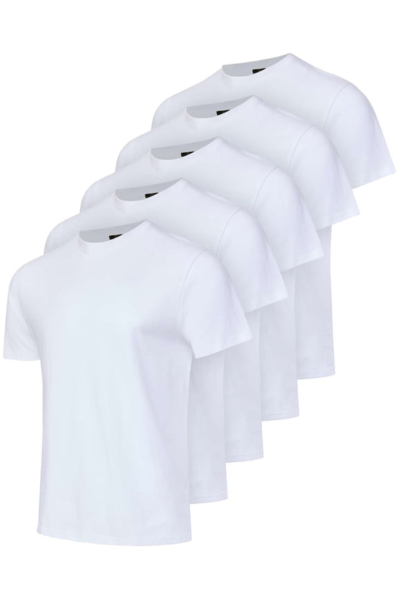 5 Pack: Men’s 100% Cotton Casual T-Shirts Plain Jersey Shirts Fashion Tees (Big & Tall Available)