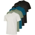 thumbnail image 1 of Real Essentials 5 Pack: Men’s 100% Cotton Casual T-Shirts Plain Jersey Shirts Fashion Tees (Big & Tall Available), 1 of 5