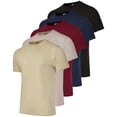 thumbnail image 1 of Real Essentials 5 Pack: Men’s 100% Cotton Casual T-Shirts Plain Jersey Shirts Fashion Tees (Big & Tall Available), 1 of 6