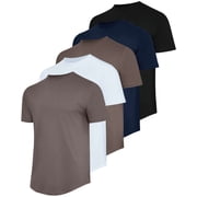 Real Essentials 5 Pack Men s 100% Cotton Hipster Curved Hem Droptail Tee   Premium Longline T-Shirts with Long Tail Drop Cut