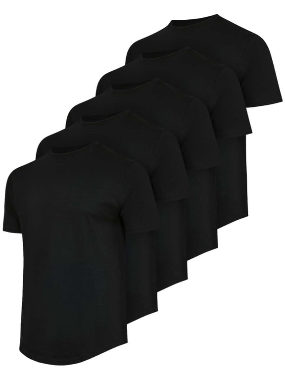 5 Pack: Men’s 100% Cotton Hipster Curved Hem Droptail Tee – Premium Longline T-Shirts with Long Tail Drop Cut