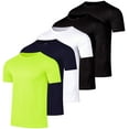 thumbnail image 1 of Real Essentials 5 Pack Men’s Active Quick Dry Mesh Crew Neck T Shirts | Athletic Short Sleeve Tee (Available In Big & Tall), 1 of 6