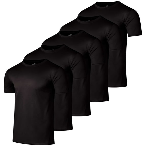Real Essentials 5 Pack Men’s Active Quick Dry Mesh Crew Neck T Shirts | Athletic Short Sleeve Tee (Available In Big & Tall)