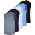 thumbnail image 1 of Real Essentials 5 Pack: Men's Breeze Tech Tank Tops Sleeveless Shirts Workout Muscle Athletic Running (Big & Tall Available), 1 of 5