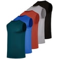 thumbnail image 1 of Real Essentials 5 Pack: Men's Breeze Tech Tank Tops Sleeveless Shirts Workout Muscle Athletic Running (Big & Tall Available), 1 of 5