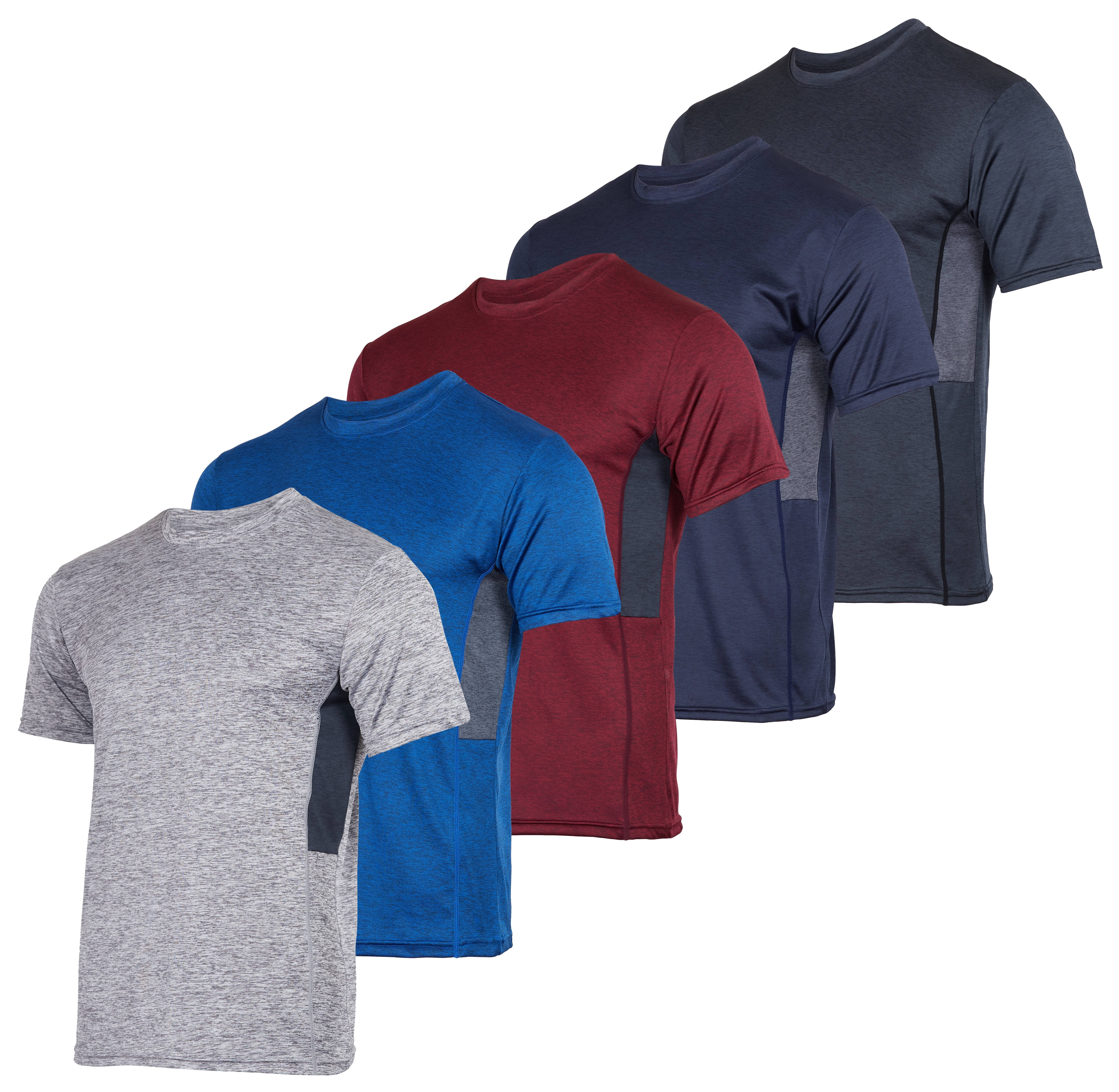 Real Essentials 5 Pack: Men's Dry-Fit Moisture Wicking Active