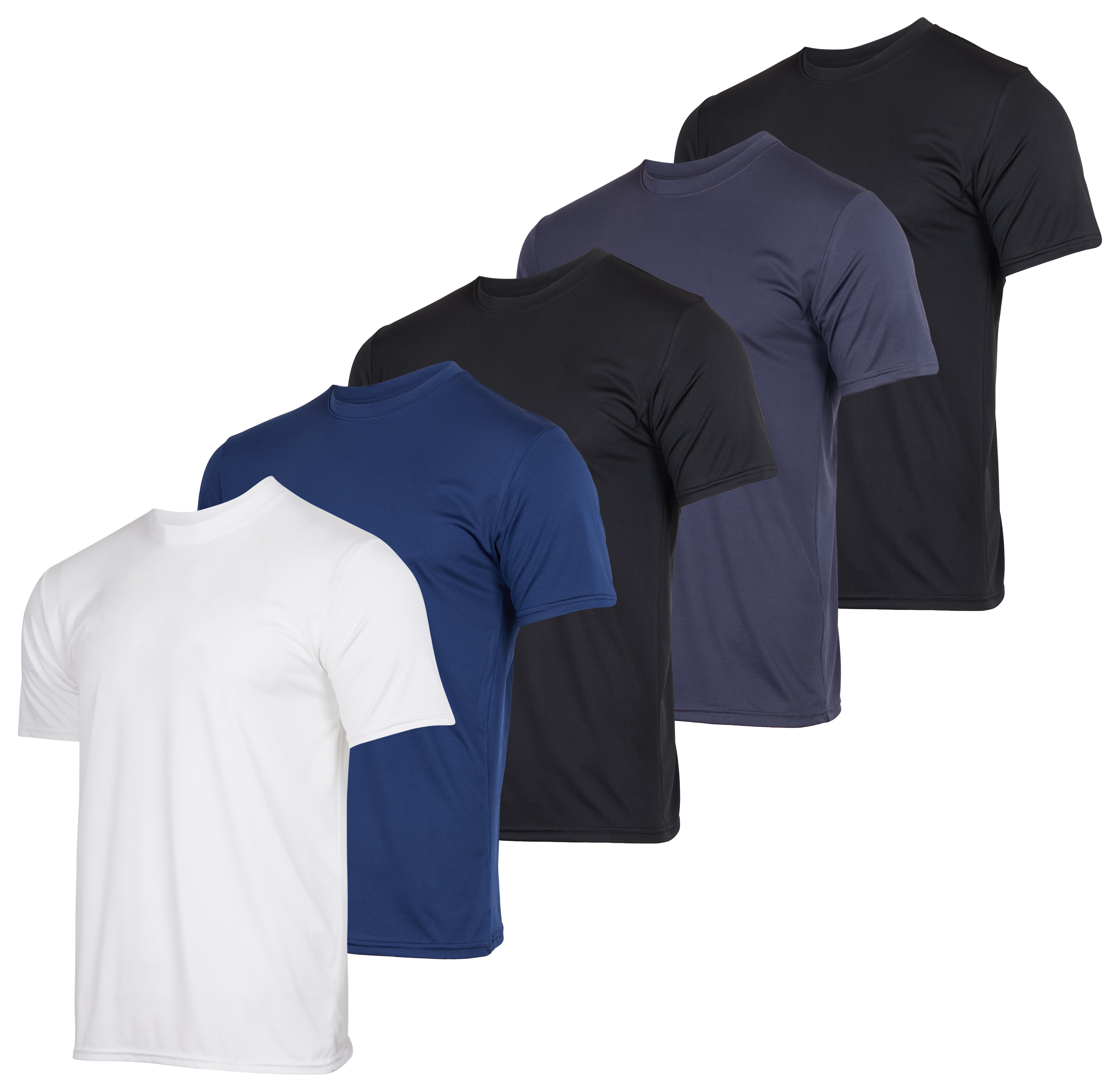 Real Essentials 5 Pack: Men's Dry-Fit Moisture Wicking Active