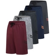 5 PackMens Dry-Fit Sweat Resistant Active Athletic Performance Shorts