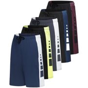Real Essentials 5 Pack: Men's Dry-Fit Sweat Resistant Active Athletic Performance Shorts