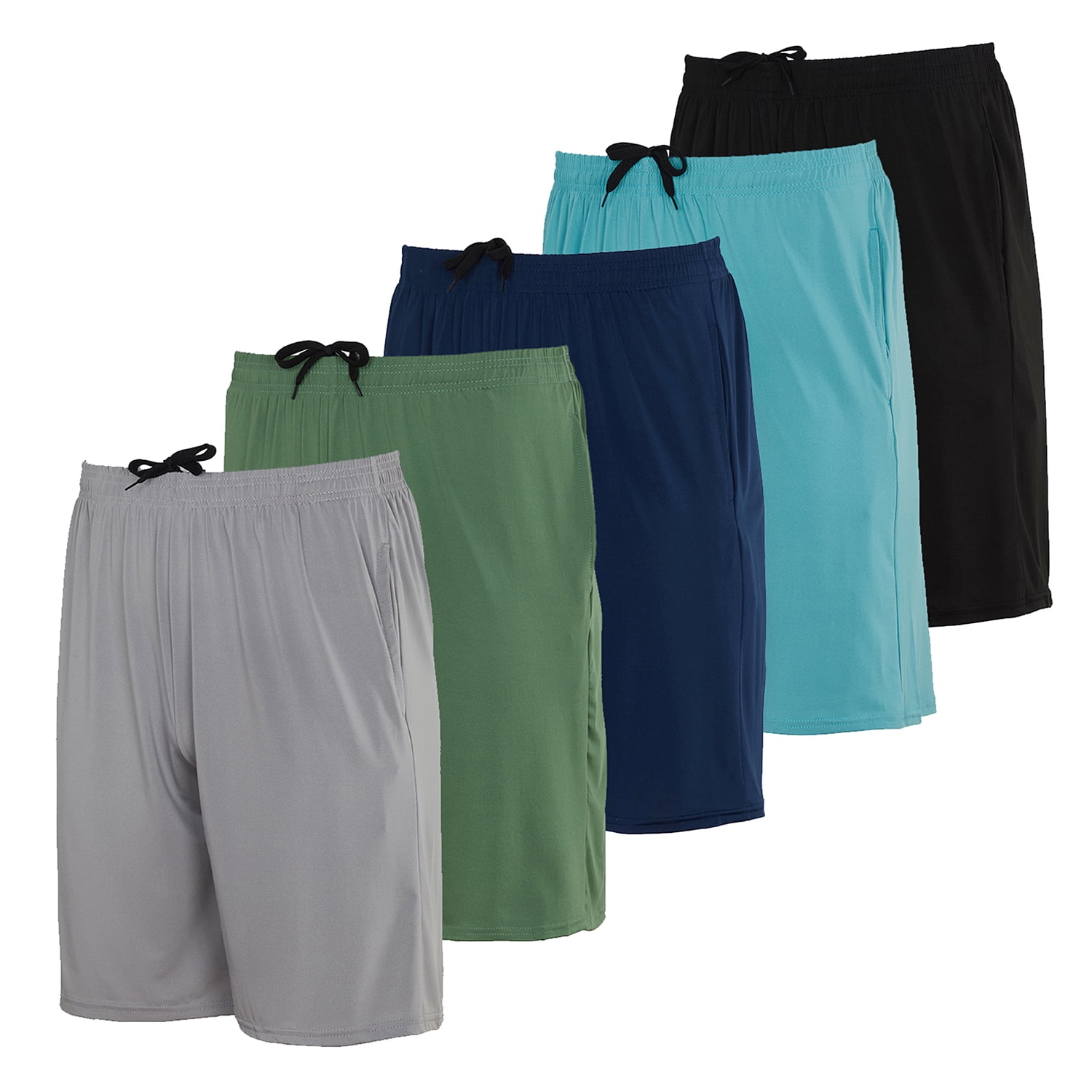 Real Essentials 5 Pack: Men's Dry-Fit Sweat Resistant Active Athletic ...