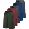 thumbnail image 1 of 5 Pack Men's Dry Fit Basketball Shorts Gym Athletic Casual Workout Running, 1 of 6