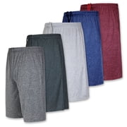5 Pack:Men's Dry-Fit Sweat Resistant Active Athletic Performance Shorts