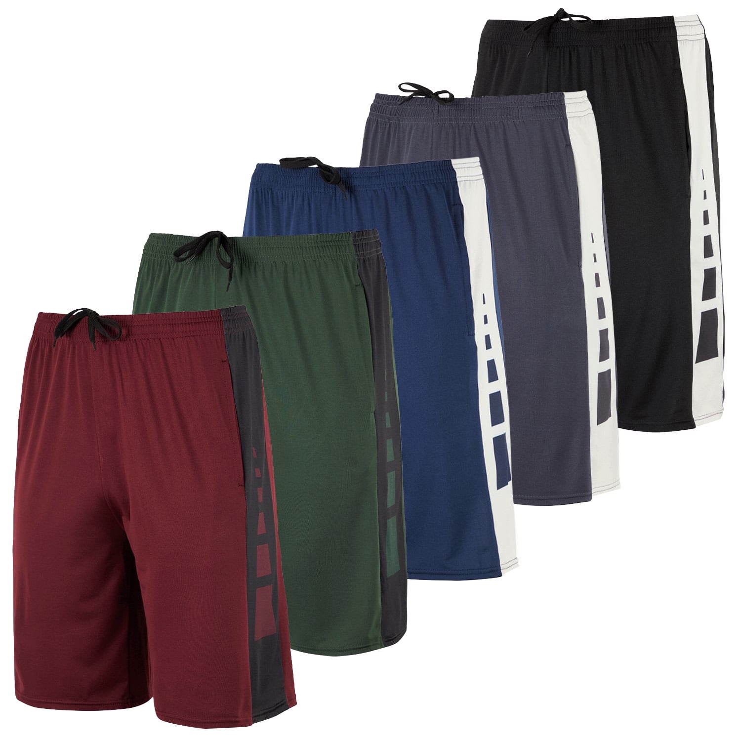 Real Essentials 5 Pack Men's DryFit Sweat Resistant Active Athletic