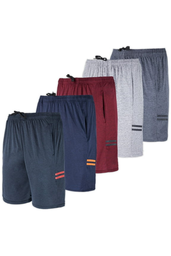5 Pack: Men's Dry-Fit Sweat Resistant Active Athletic Performance