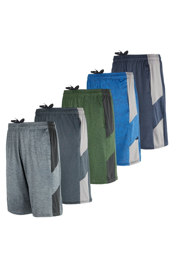 5 Pack: Men's Dry-Fit Sweat Resistant Active Athletic Performance