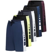 5 Pack Men's Dry Fit Basketball Shorts Gym Athletic Casual Workout Running