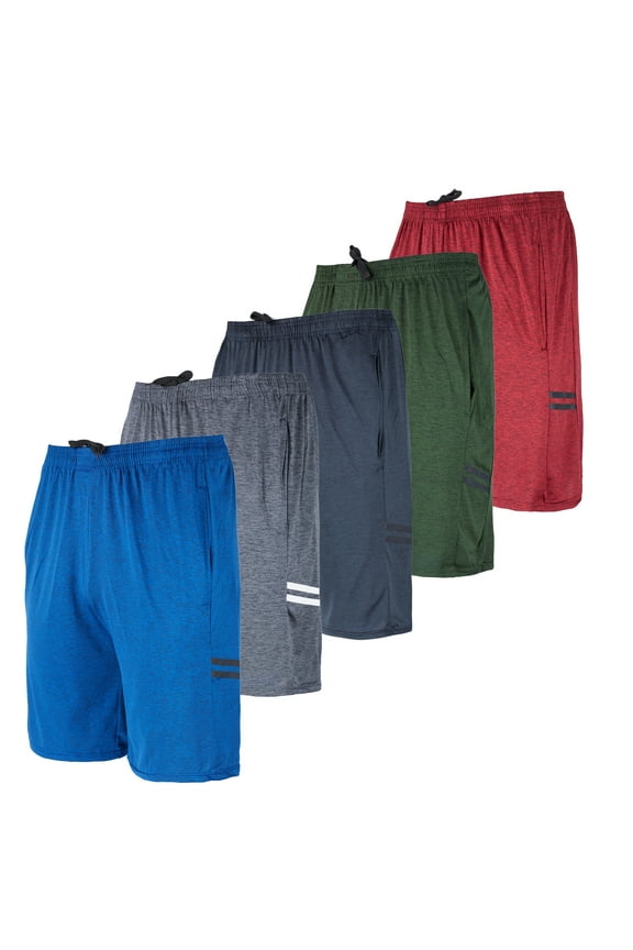 5 Pack: Men's Dry-Fit Sweat Resistant Active Athletic Performance