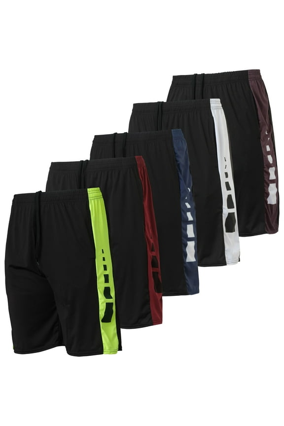 5 Pack: Men's Dry-Fit Sweat Resistant Active Athletic Performance